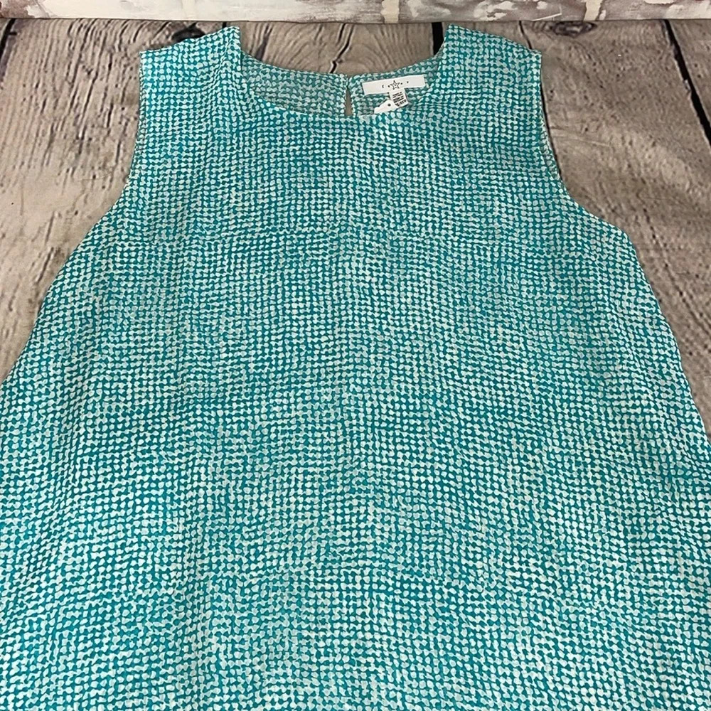 Fever Green and White Tank Top